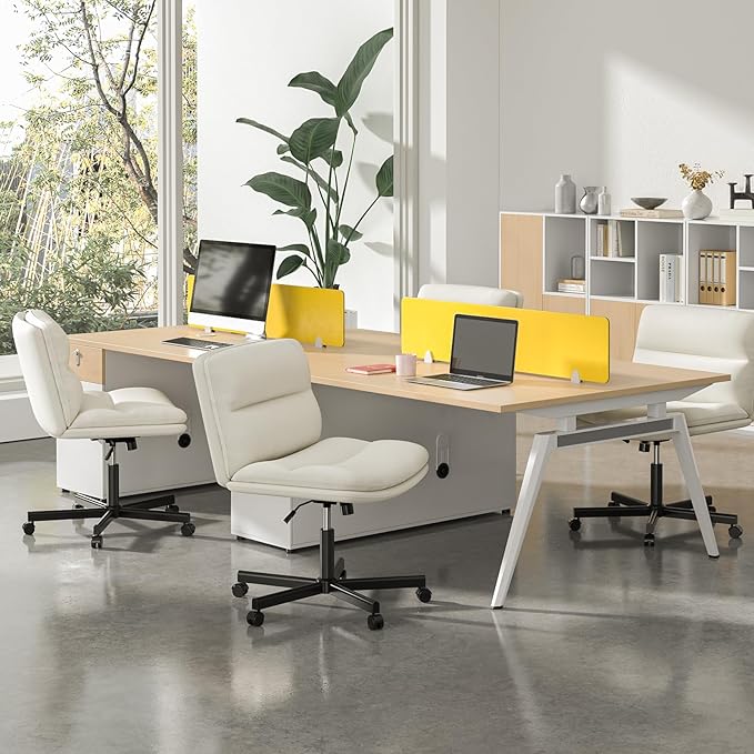 Rfiver Office Desk Chairs with Wheels Criss Cross Chair with Height Adjustable and Swivel